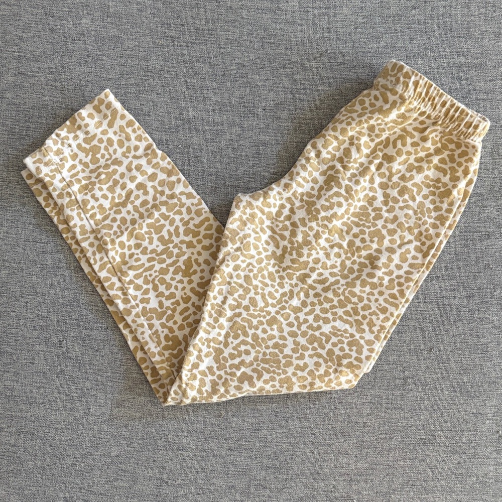 Jessica Simpson Cream and Tan Animal Print Leggings - 6